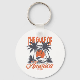 Retro Gulf Of Usa America Est 2025 American Flag G Keychain