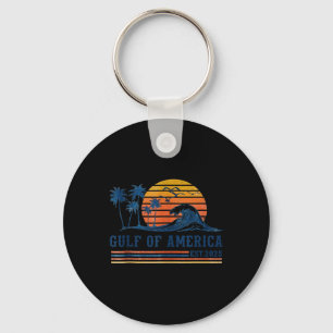 Retro Gulf Of Usa America Est 2025 American Flag G Keychain