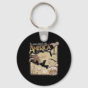 Retro Gulf Of Usa America Est 2025 American Flag G Keychain