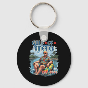 Retro Gulf Of Usa America Est 2025 American Flag G Keychain