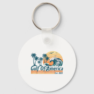 Retro Gulf Of Usa America Est 2025 American Flag G Keychain