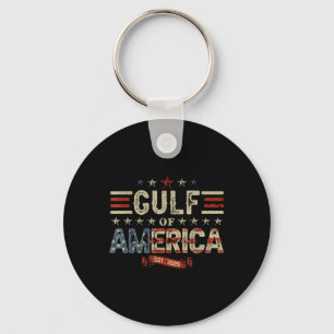 Retro Gulf Of Usa America Est 2025 American Flag G Keychain