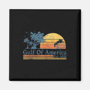 Retro Gulf Of Usa America Est 2025 American Flag G Magnet