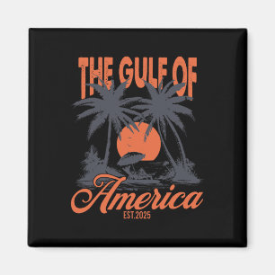 Retro Gulf Of Usa America Est 2025 American Flag G Magnet