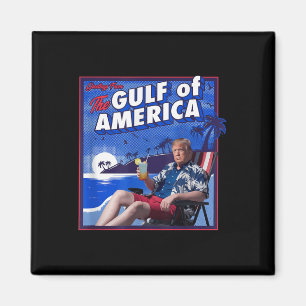 Retro Gulf Of Usa America Est 2025 American Flag G Magnet