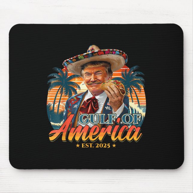 Retro Gulf Of Usa America Est 2025 American Flag G Mouse Pad (Front)