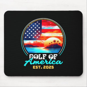 Retro Gulf Of Usa America Est 2025 American Flag G Mouse Pad
