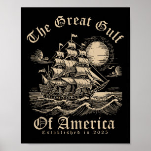 Retro Gulf Of Usa America Est 2025 American Flag G Poster