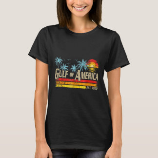 Retro Gulf Of Usa America Est 2025 American Flag G T-Shirt