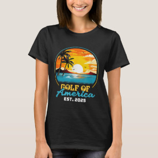 Retro Gulf Of Usa America Est 2025 American Flag G T-Shirt