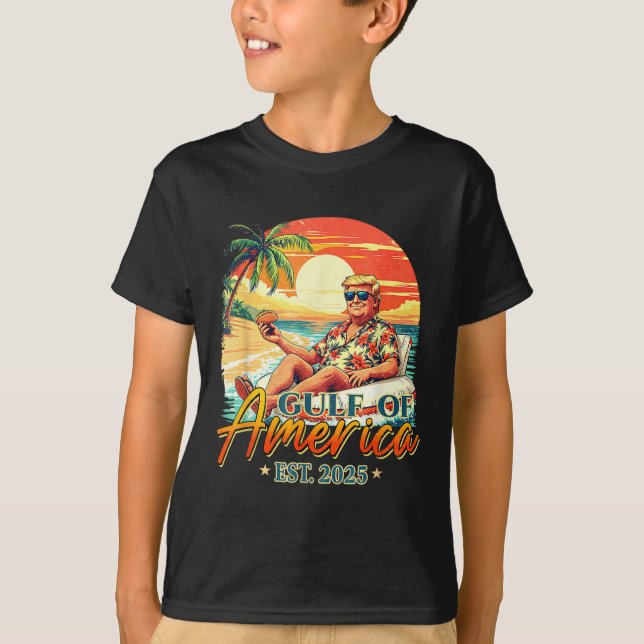 Retro Gulf Of Usa America Est 2025 American Flag G T-Shirt (Front)