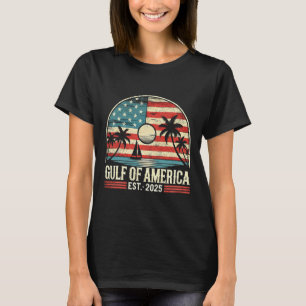 Retro Gulf Of Usa America Est 2025 American Flag G T-Shirt