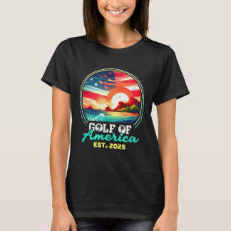 Retro Gulf Of Usa America Est 2025 American Flag G T-Shirt