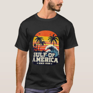 Retro Gulf Of Usa America Est 2025 American Flag G T-Shirt