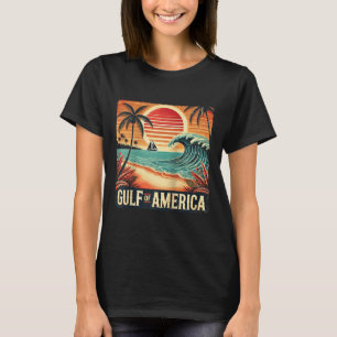 Retro Gulf Of Usa America Est 2025 American Flag J T-Shirt