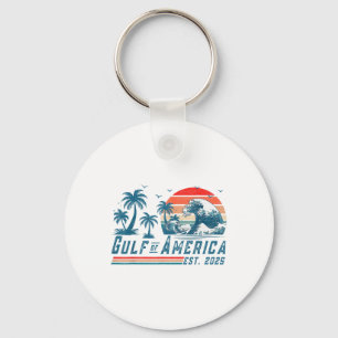 Retro Gulf Of Usa America Est 2025 American Flag Keychain