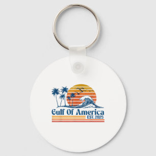 Retro Gulf Of Usa America Est 2025 American Flag Keychain