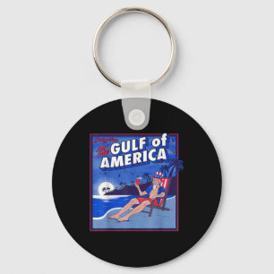Retro Gulf Of Usa America Est 2025 American Flag Keychain
