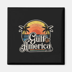 Retro Gulf Of Usa America Est 2025 American Flag L Magnet