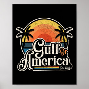 Retro Gulf Of Usa America Est 2025 American Flag L Poster