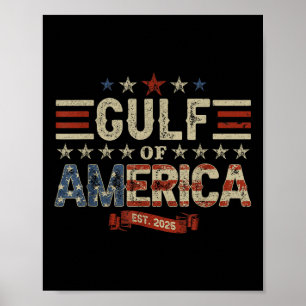 Retro Gulf Of Usa America Est 2025 American Flag M Poster