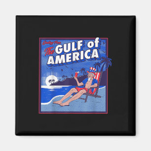 Retro Gulf Of Usa America Est 2025 American Flag Magnet