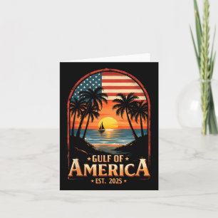 Retro Gulf Of Usa America Est 2025 Flag Coastal Vi Card