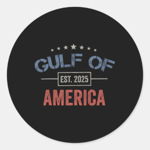 Retro Gulf Of Usa America Est 2025 Gulf Mexico 2 Classic Round Sticker