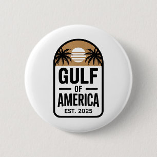 Retro Gulf Of Usa America Est 2025 Gulf Mexico 2 Inch Round Button