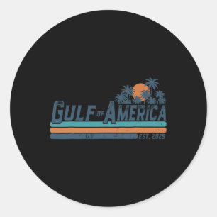 Retro Gulf Of Usa America Est 2025 Gulf Of Mexico Classic Round Sticker