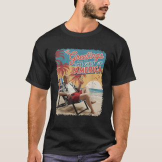 Retro Gulf Of USA America Est 2025 Presdent Trump  T-Shirt