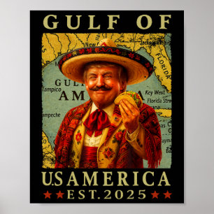 Retro Gulf Of Usa America Mexico Trump Mexico Taco Poster