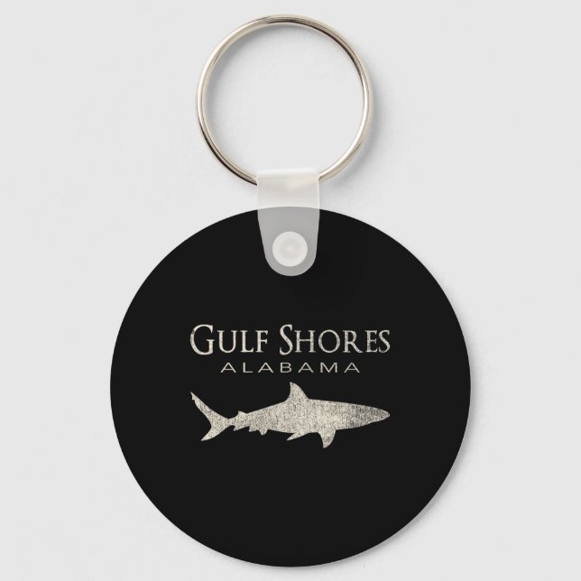 Retro Gulf Shores Al Shark  Keychain (Front)
