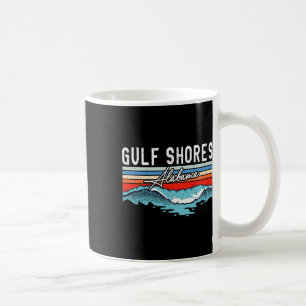 Retro Gulf Shores Beach Alabama Surfboard Beach Coffee Mug