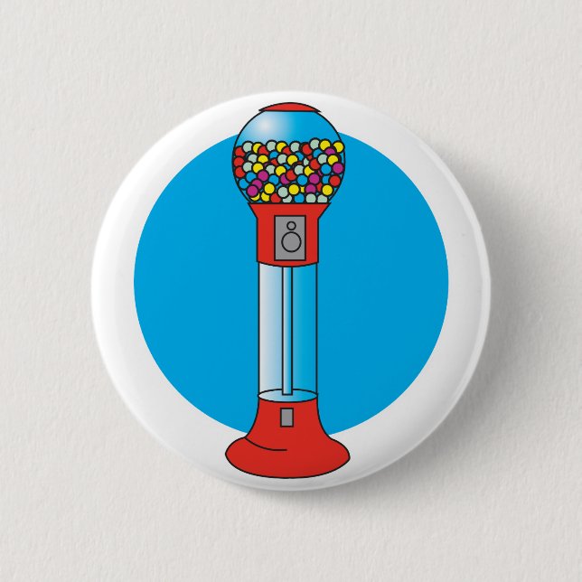 retro gumball machine 2 inch round button (Front)