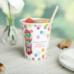 Retro Gumball Machine | Kids Birthday Party Paper Cups<br><div class="desc">Starting with a fabulous printed invitation, set the tone with a unique design then carry the theme through the entire event. Your event will be picture perfect from beginning to end with special little extras. At the party, consider personalized party favours for an extra special touch. Add your custom wording...</div>