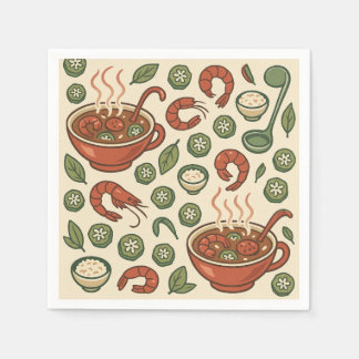 Retro Gumbo — Louisiana Style for USA Napkin