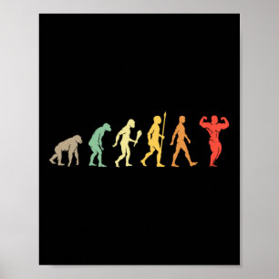 Retro Gym Motivation Gift Idea Funny Bodybuilding  Poster