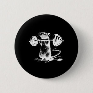 Retro Gym Rat Fitness Bodybuilding Workout Weight 2 Inch Round Button