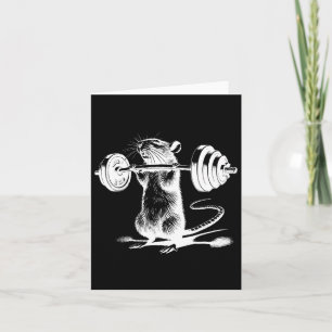 Retro Gym Rat Fitness Bodybuilding Workout Weight  Card