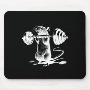 Retro Gym Rat Fitness Bodybuilding Workout Weight  Mouse Pad