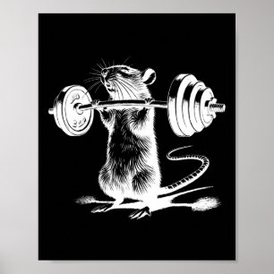 Retro Gym Rat Fitness Bodybuilding Workout Weight  Poster