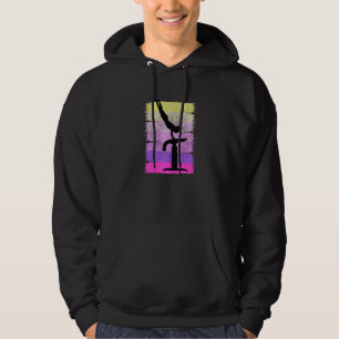 Retro Gymnast At Sunset Gymnastics Girls Women Wom Hoodie