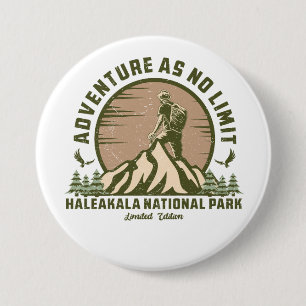 Retro Haleakala National Park Hike Sunset 3 Inch Round Button