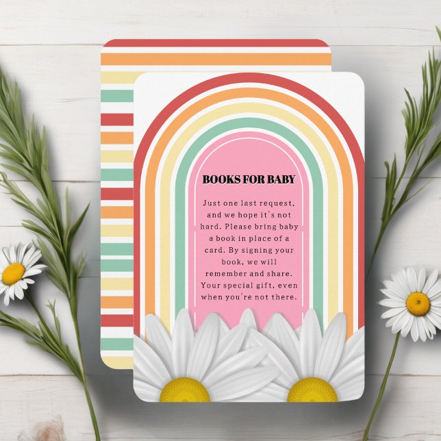Retro Half Daisy Baby Shower  Enclosure Card (Creator Uploaded)