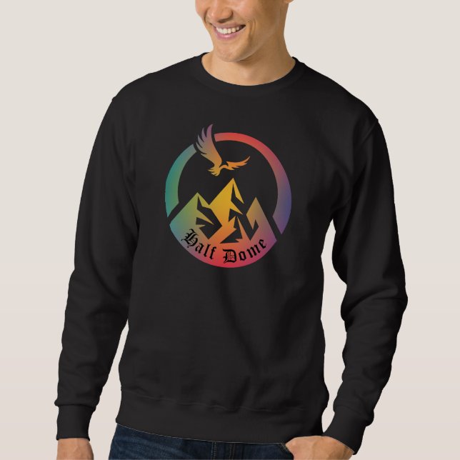 Retro Half Dome Hike Sunset T-Shirt Sweatshirt (Front)