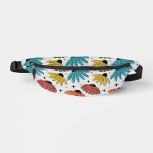Retro Halftone Coneflowers Fanny Pack