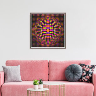 Retro Halftone Dot Sphere Canvas Print