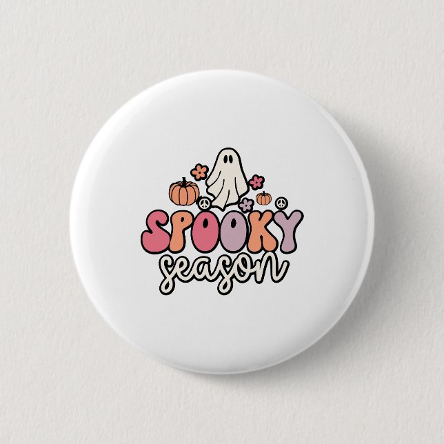 Retro Halloween 2 Inch Round Button (Front)
