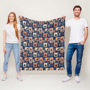 Retro Halloween Artistamps Fleece Blanket